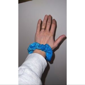 Velvet blue scrunchie